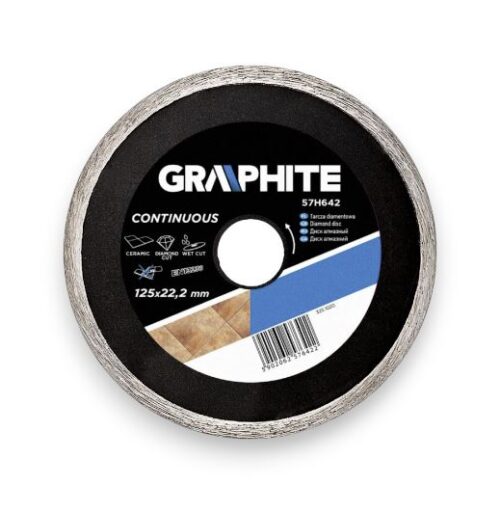 Gyémánt vágótárcsa 125 Folyamatos 2,6mm GRAPHITE 57H642