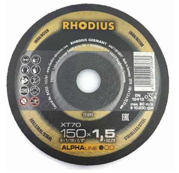 RHODIUS Alphaline 180x5x1,6 folyamatos vágókorong 303056