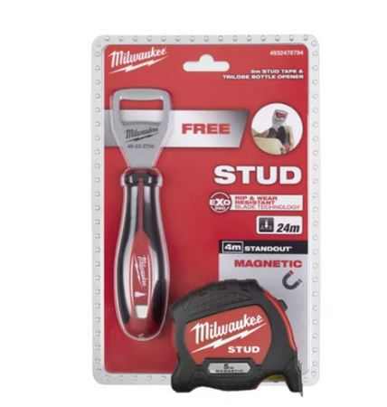 MILWAUKEE Mérőszalag 5m STUD+SÖRBONTÓ 4932478794